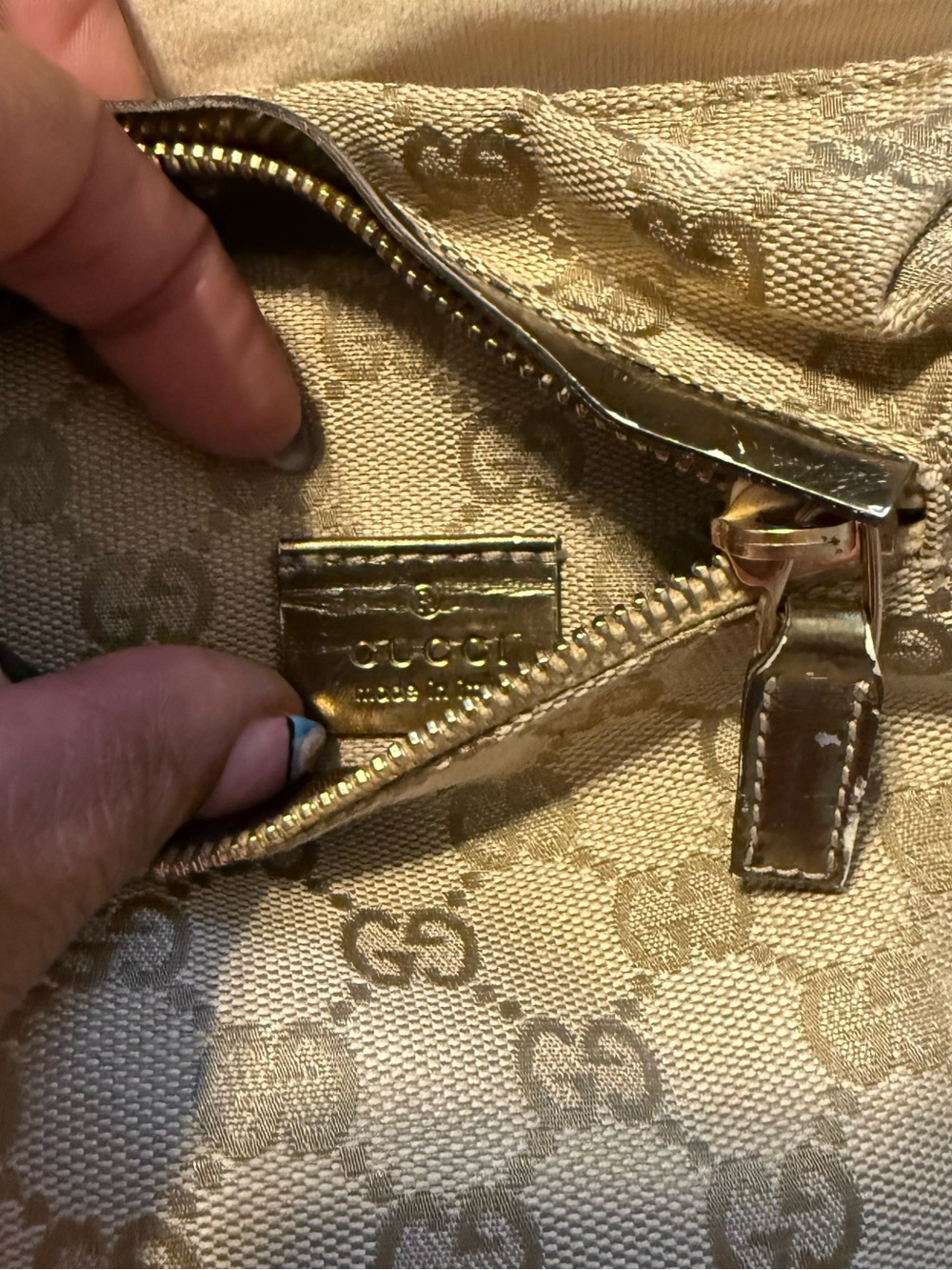 Gucci Beige and Brown Monogram Canvas Card Wallet with Silver Accent - Picture 5 of 13